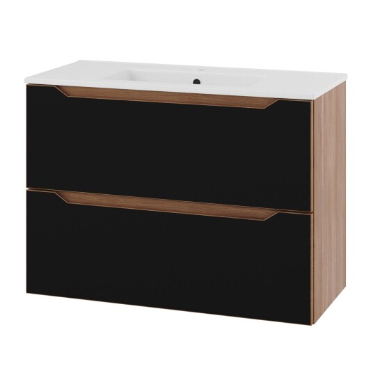 Linn Bad Emma Smal D35cm Servantskap Svart Matt / 80cm Linn Bad Emma Smal D35cm Servantskap Svart Matt / 80cm