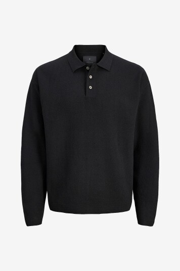 Jack & Jones Junior Pullover jprBlabradfort Knit Polo LN Jnr Svart