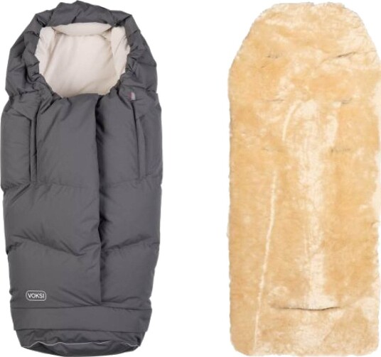 Vognpose Voksi® City North Grey Cream + Lammeskinn Til Vogn Natur Vognpose Voksi® City North Grey Cream + Lammeskinn Til Vogn Natur