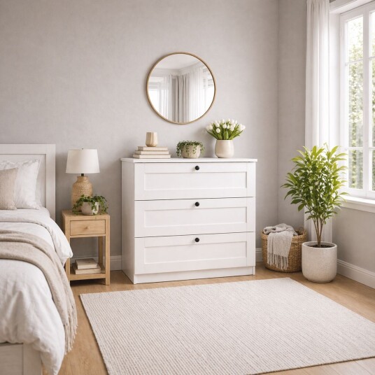 Kommode Hanah Home Lucas 80 x 7,5 x 42,5 cm Hvit Hvit