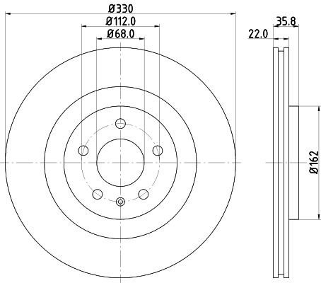 Bremseskive HELLA 8DD 355 118-021
