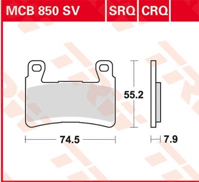 Bremseklosser sett TRW MCB850SV