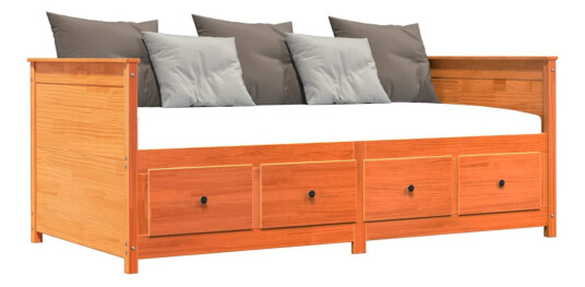 vidaXL Dagseng voksbrun 100x200 cm heltre furu 8721012362406