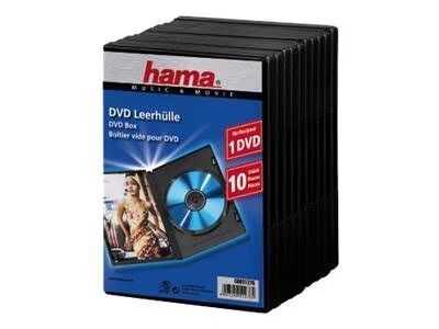 Hama DVD Jewel Case with foil DVD oppbevaringseske kapasitet: 1 DVD svart en pakke 10 Hama DVD Jewel Case with foil DVD oppbevaringseske kapasitet: 1 DVD svart en pakke 10