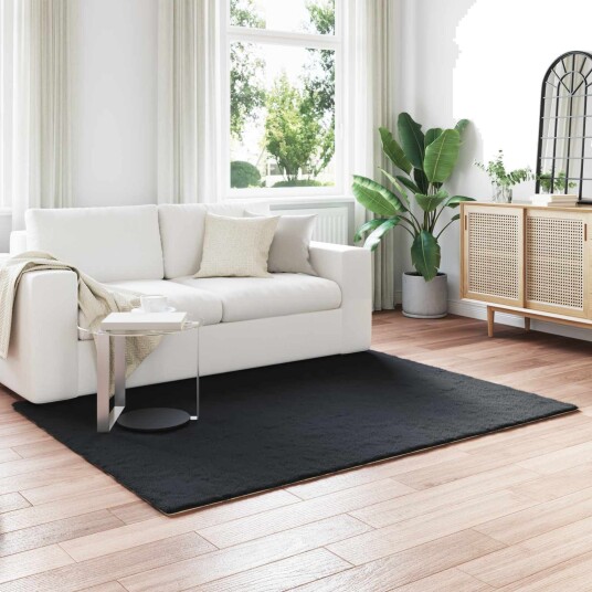 Kunstpels Kanin Teppe Olite Svart 140 x 200 cm Polyester