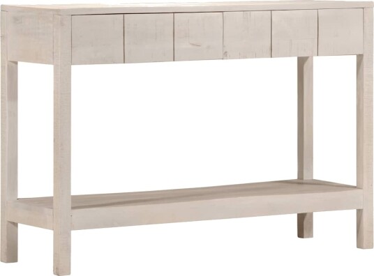 Konsollbord hvit 110x35x75 cm heltre mango 4009375