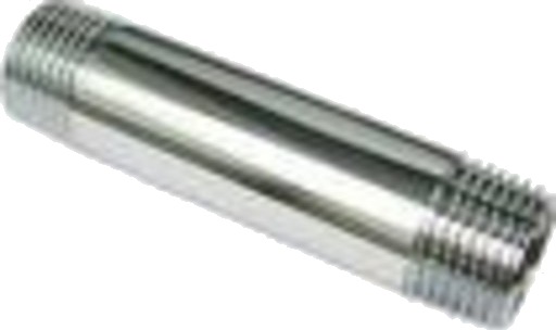 10 stk 1/2" x 60 mm lang nippel i metall, forkrommet