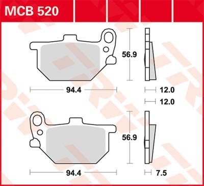 Bremseklosser TRW MCB520 Bremseklosser TRW MCB520