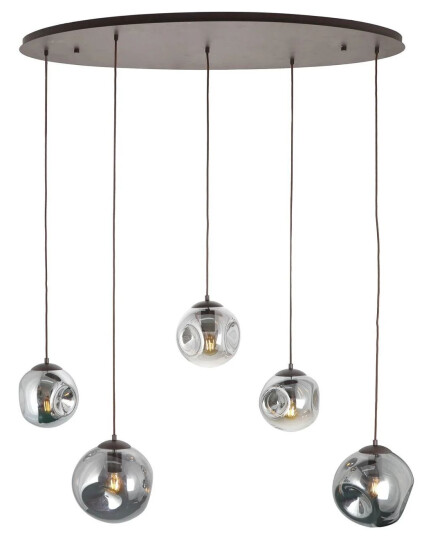 Lindby Valentina hengelampe  sirkel  oval  5 lysk