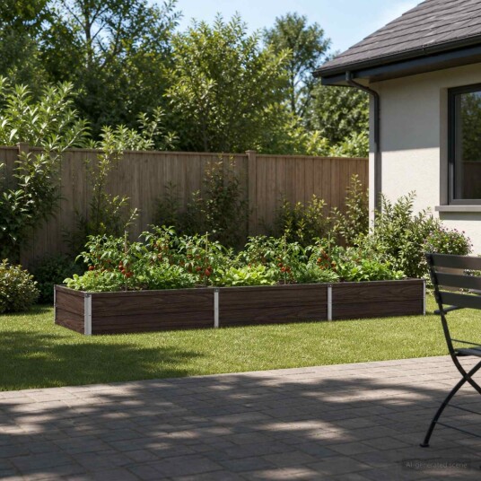 vidaXL Hevet Hagebed Svart 240 x 80 x 24 cm kaldvalset stål