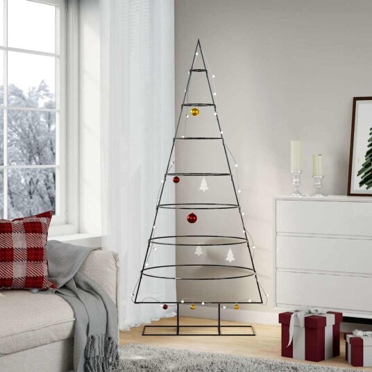  Juletre til dekorasjon metall svart 180 cm