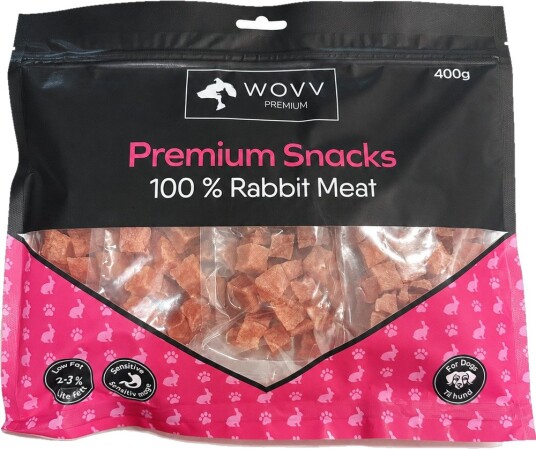 Wovv Kaningodbiter Store biter Hund Hundegodbiter & tyggebein Belønningsgodbiter for hund 400 g