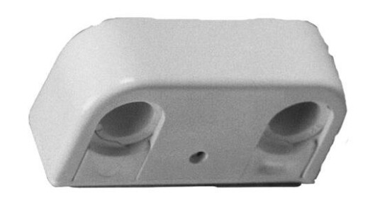 Purus dobbel rørklemme hvit for rør 15-18 mm i ABS-plast Purus dobbel rørklemme hvit for rør 15-18 mm i ABS-plast