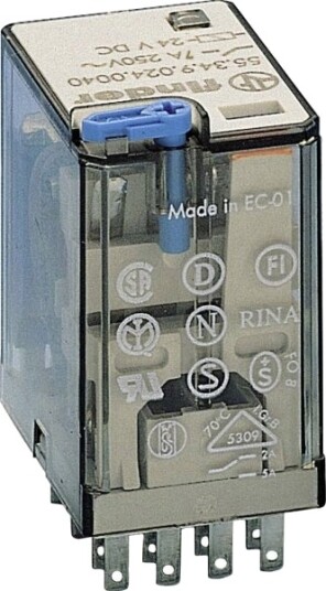 Finder 55.34.9.060.5040 Stikrelé 60 V/Dc 7 A 4 X Omkobler 1 Stk