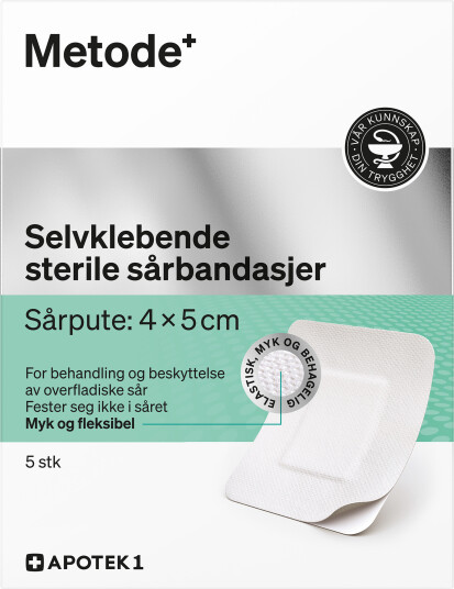 Metode selvklebende steril sårbandasje 9 x 10 cm 5 stk