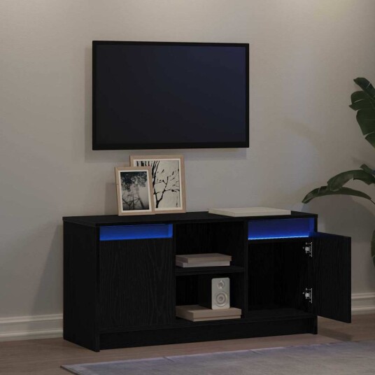  TV skap Svart 100 x 34 x 50 cm Konstruert tre