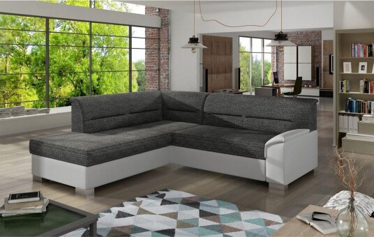 Seksjon Eltap Bergen 247x214x83 cm Berlin 02 Soft 17 Hvit Venstre