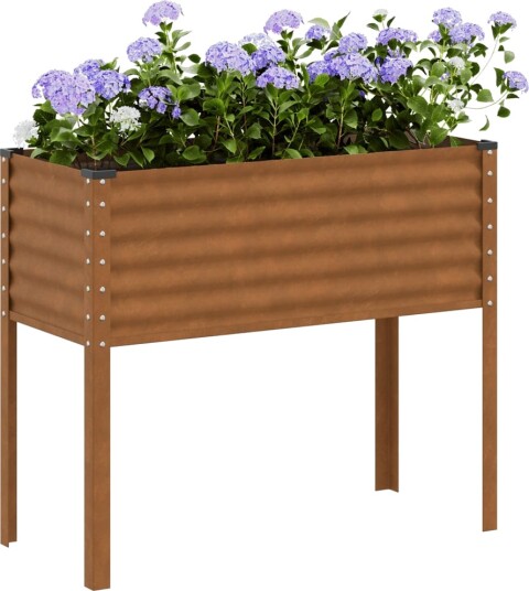 vidaXL Plantekasse 100x41x90 cm oksidert stål