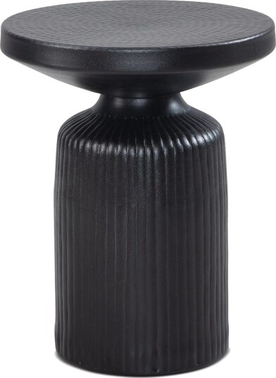 Sidebord Wohnling Metall Rund 40 cm Svart Hamret Utseende Industriell -