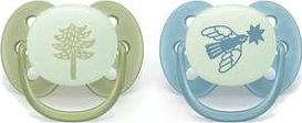 Philips Avent Pacifier Ultra Soft Nighttime Grønn Og Blå 2 Stk.