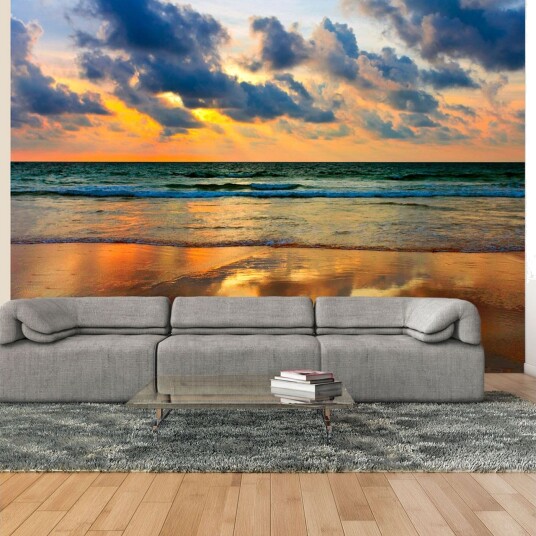 Fototapet Colorful Sunset Over the Sea 200x154 - Artgeist sp. z o. o.