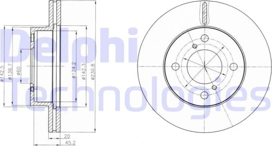 DELPHI BG4271C Bremseskive