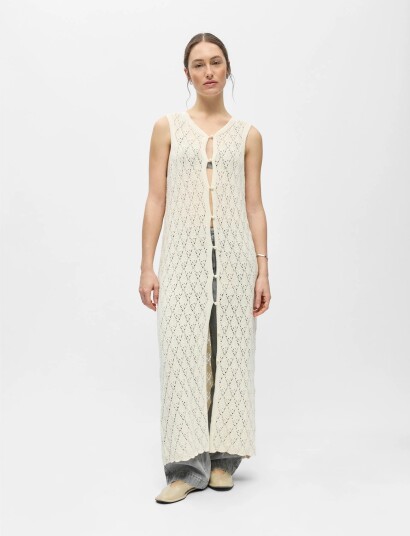 Object Objkitty S/L Re Knit Dress 144   Cream   L