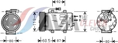 AVA COOLING SYSTEMS VOAK101 AC-kompressor