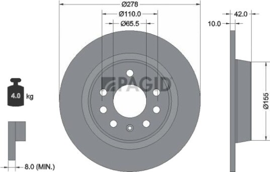 PAGID 54676NC Bremseskive