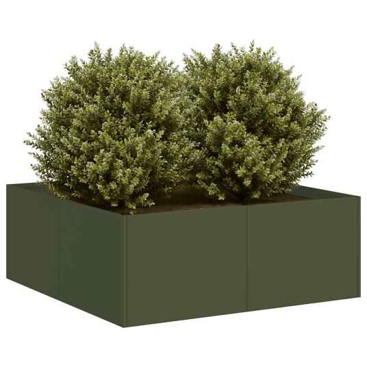vidaXL Plantekasse olivengrønn 80x80x30 cm stål vidaXL Plantekasse olivengrønn 80x80x30 cm stål
