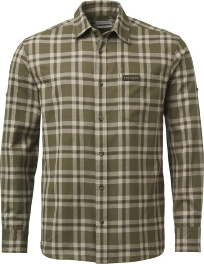 Chevalier Men"s Teal Light Flannel Shirt Olive Green Checked XXXL