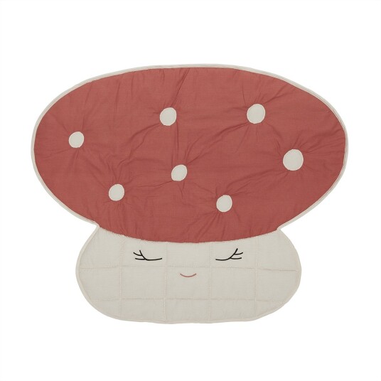 Oyoy Mini Mushroom Quilted Blanket Offwhite / Red M107676 Oyoy Mini Mushroom Quilted Blanket Offwhite / Red M107676