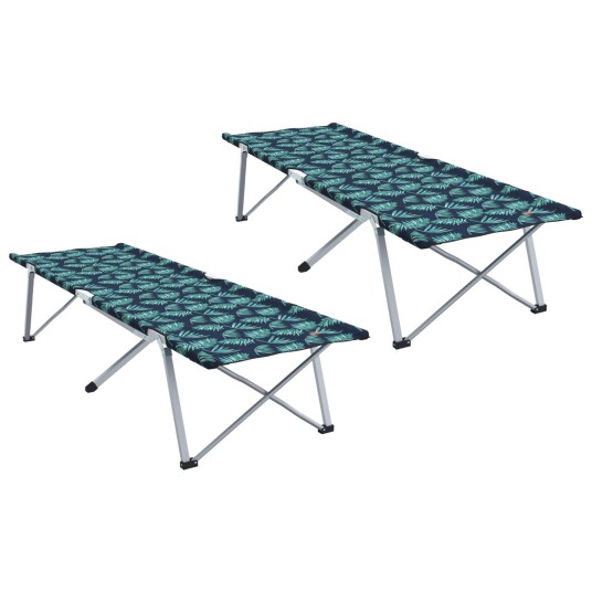 Sammenleggbar camping seng 2 pcs Skog 194 x 62,5 x 42,5 cm
