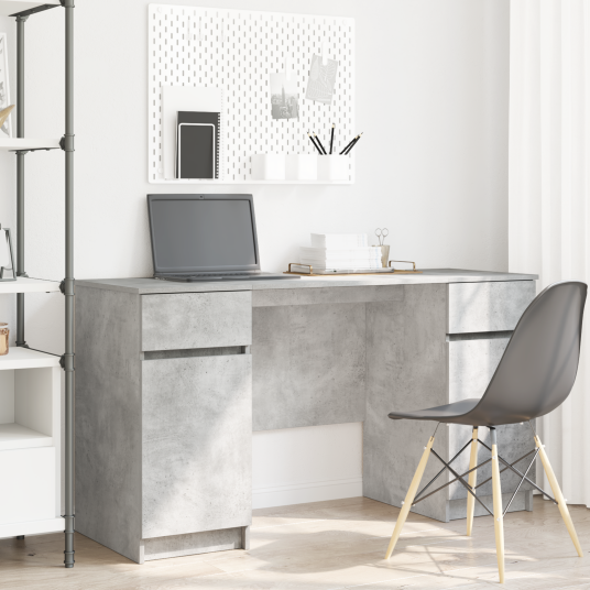  Skrivebord Betonggrå 140x49x76 cm Konstruert tre