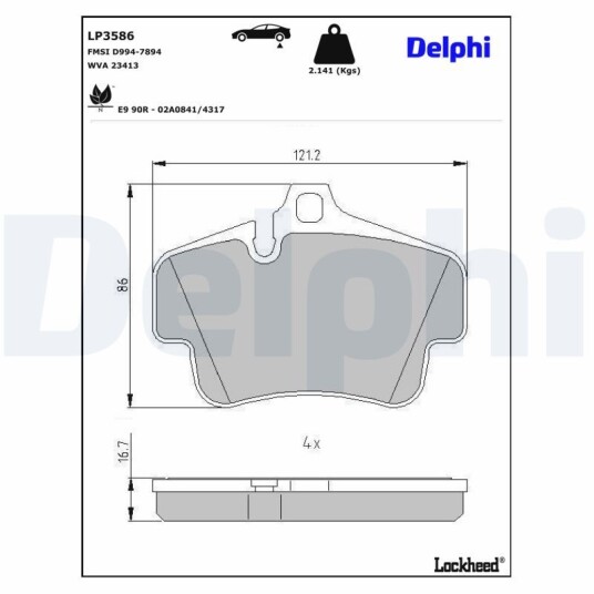 Bremseklosser DELPHI LP3586