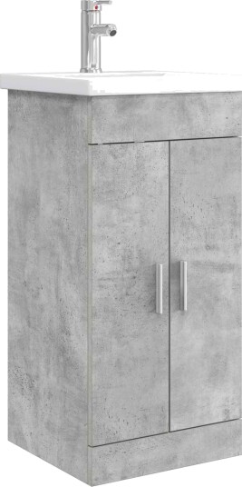 Badmøbel med vask Betonggrå 42 x 40 x 84,5 cm Konstruert tre Badmøbel med vask Betonggrå 42 x 40 x 84,5 cm Konstruert tre