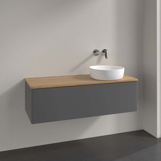 Villeroy & Boch Antao Servantskap med 1 skuff 120x50x36 cm u/lys Antrasitt/Eik
