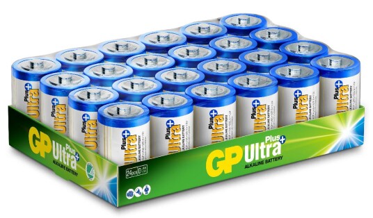GP Ultra Plus Alkaline D-batteri 24-pakk 1.5V