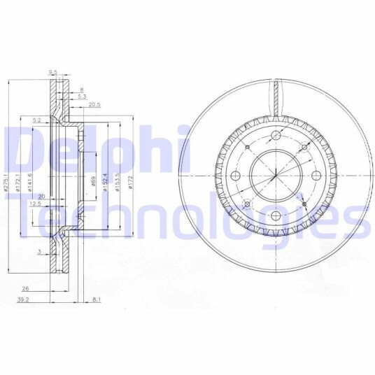 Bremseskive DELPHI BG4016