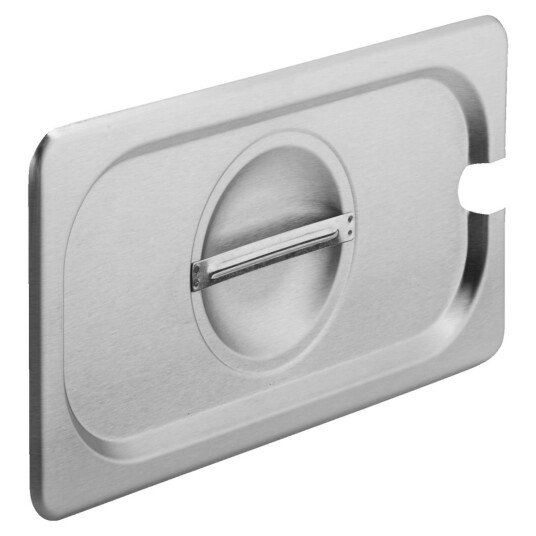 PULSIVA Kantinelokk GN 1/3 Profi med hull for skje 1/3; Størrelse GN 1/3, 32.7x17.6 cm (LxB); Stålgrå