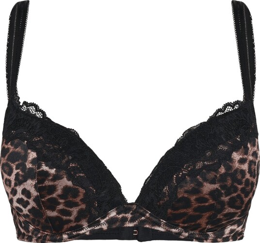 Dorina Origins Shiny Microfibre Deep Plunge   BLACK PRINT   75 A