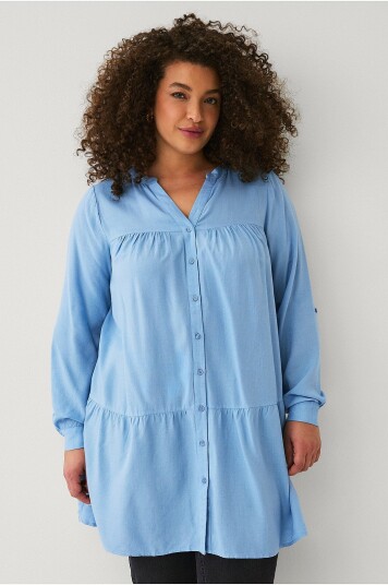 Zizzi   Tunika vFlora L/s Tunic   Blå