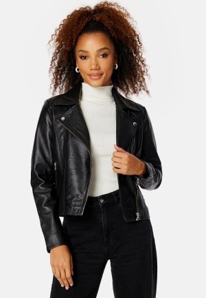 Pieces Susse Leather Jacket Black XS Pieces Susse Leather Jacket Black XS