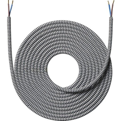 Nielsen Light 4m Stoffledning Svart/Hvit 2x0,75 mm² Nielsen Light 4m Stoffledning Svart/Hvit 2x0,75 mm²