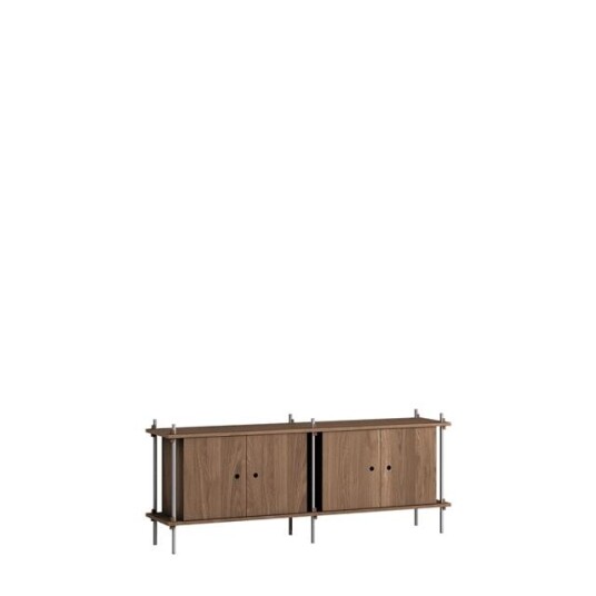 Moebe Hylle S.65.2.D Røkt Eik/rustfritt Stål Moebe Hylle S.65.2.D Røkt Eik/rustfritt Stål