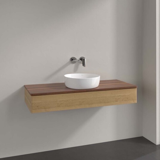 Villeroy & Boch Antao Servantskap med 1 skuff 120x50x19 cm u/lys Eik/Valnøtt Villeroy & Boch Antao Servantskap med 1 skuff 120x50x19 cm u/lys Eik/Valnøtt