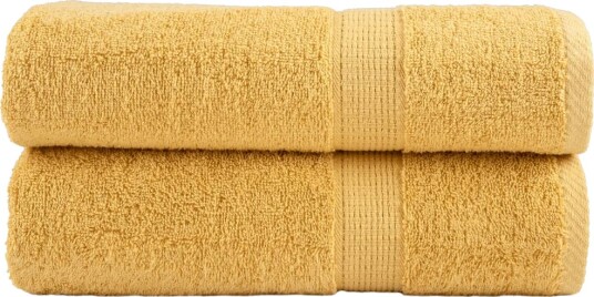 vidaXL Premium håndklær SOLUND 2 stk gull 50x100 cm 600gsm vidaXL Premium håndklær SOLUND 2 stk gull 50x100 cm 600gsm