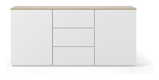Temahome Join Skjenk, Matt hvit/Eik Topp, 180x50x84 Unoliving