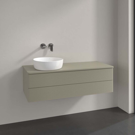 Villeroy & Boch  Antao Servantskap med 2 skuffer 120x50x36 cm u/lys Steingrå Matt