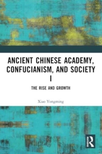 Ancient Chinese Academy Confucianism and Society I